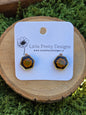 Hexagon stud earrings
