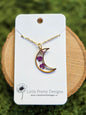 Pressed Floral Moon Necklace