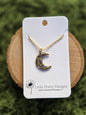 Pressed Floral Moon Necklace