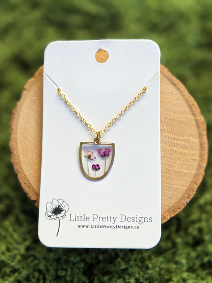 Pressed Flower Necklace