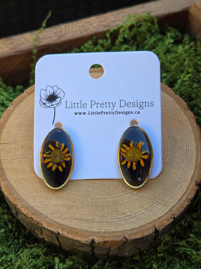 Oval stud earrings