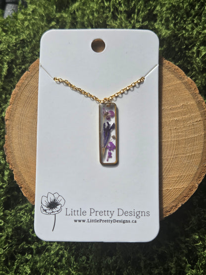 Rectangle Flower Necklace