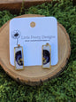 Rectangle Floral Stud Earrings
