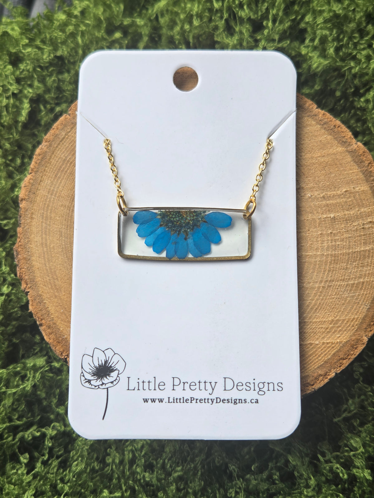 Rectangle Flower Necklace
