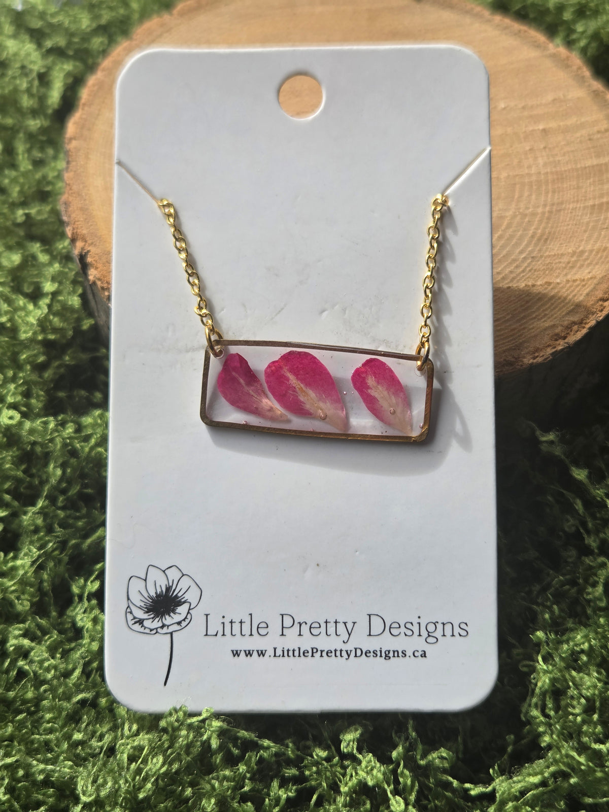 Rectangle Flower Necklace