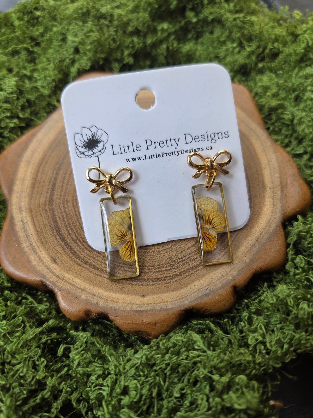 pansy drop earrings