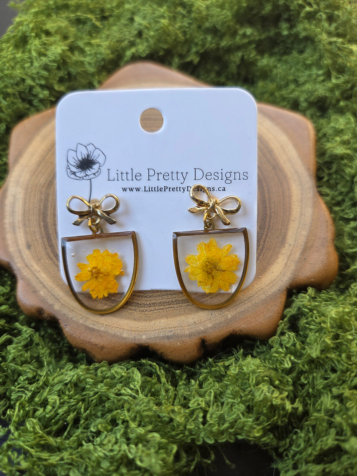Yellow drop earrings