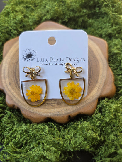 Yellow drop earrings