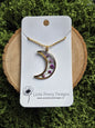 Pressed Floral Moon Necklace