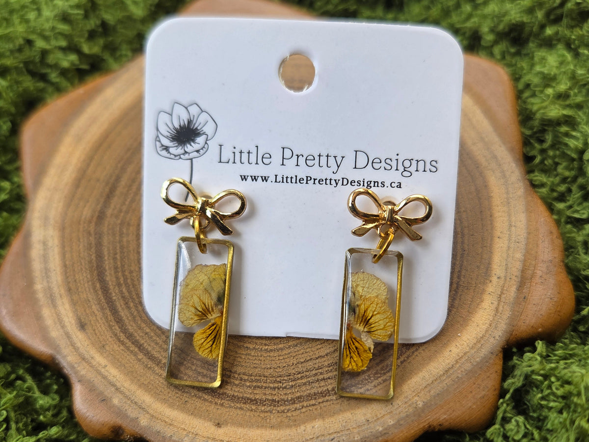 pansy drop earrings