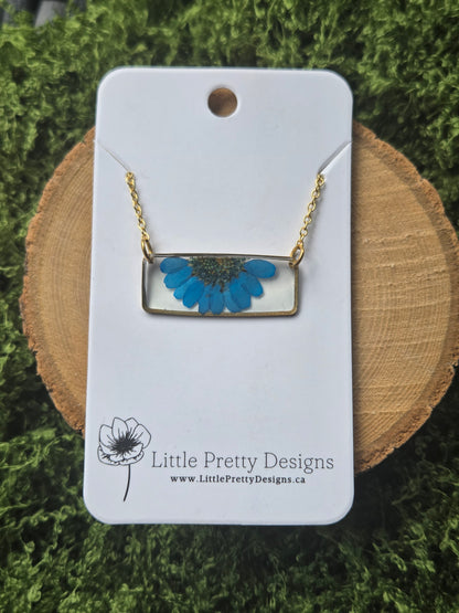 Rectangle Flower Necklace