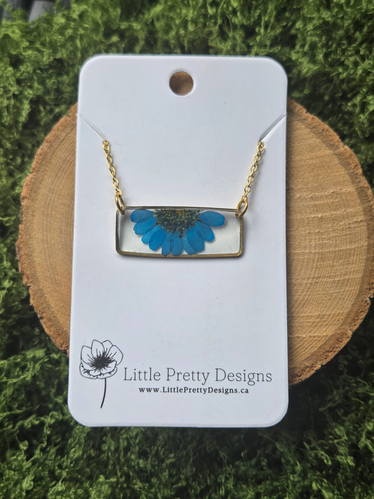 Rectangle Flower Necklace