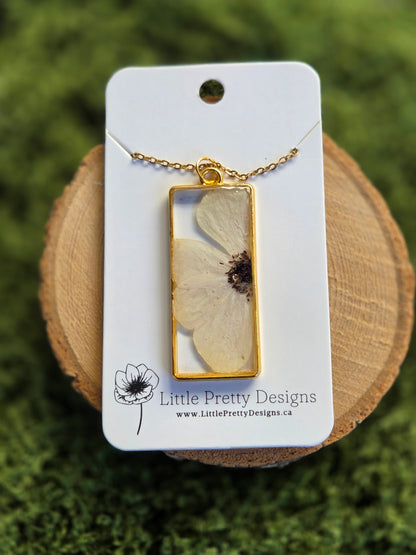 Rectangle Flower Necklace