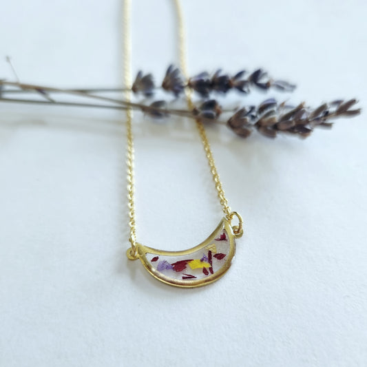 Dainty Moon Floral Necklace