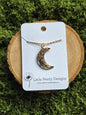 Pressed Floral Moon Necklace
