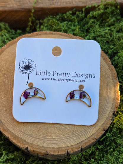 Moon stud earrings
