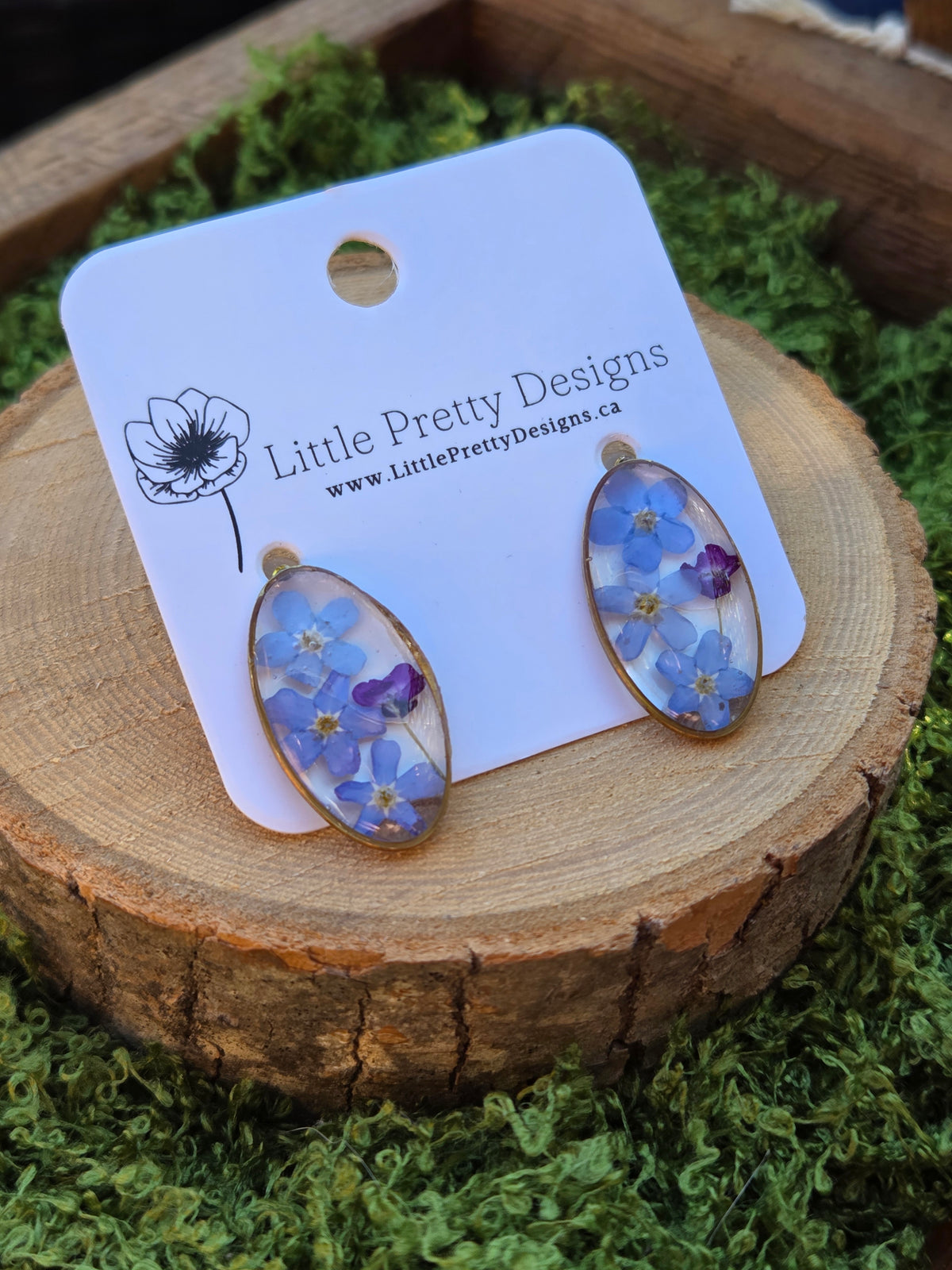 Oval stud earrings