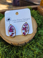 Oval stud earrings