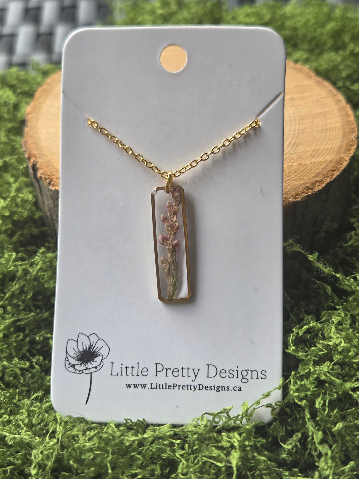 Rectangle Flower Necklace
