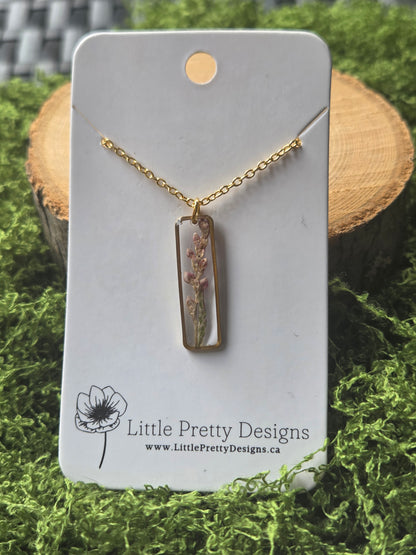 Rectangle Flower Necklace