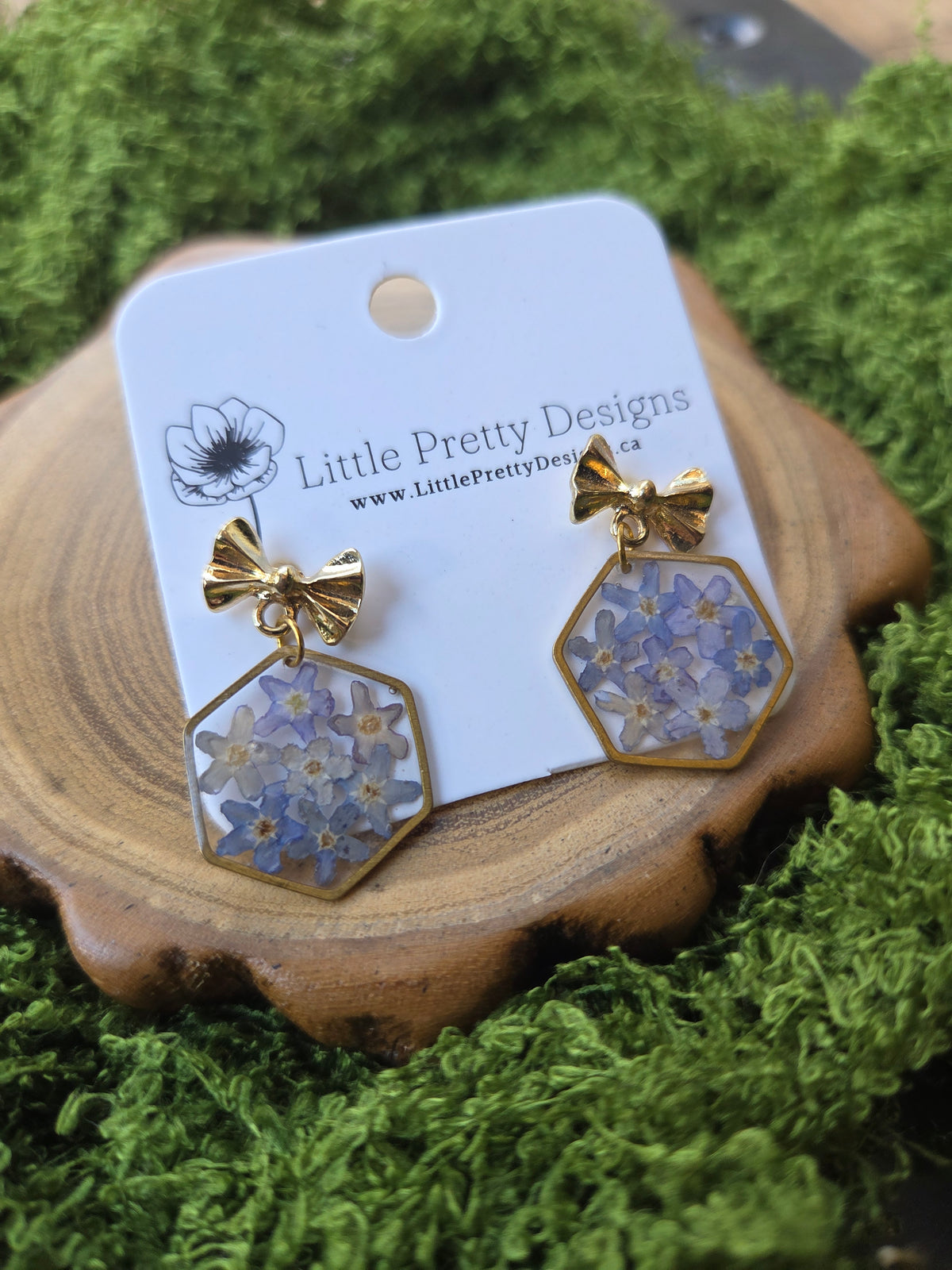 Forget me not drop earrings