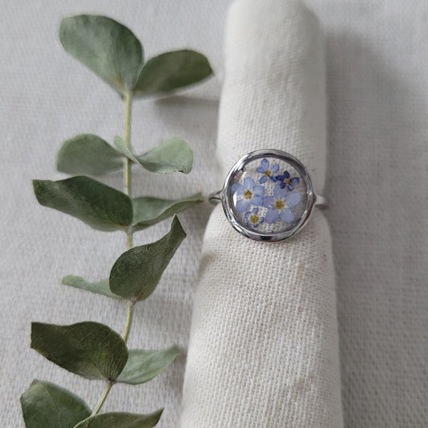 Pressed Forget Me Not Ring