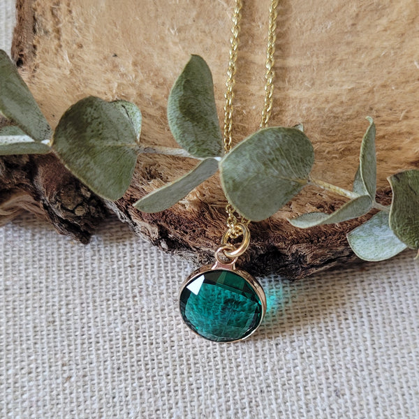 Gold Plated Emerald Necklace