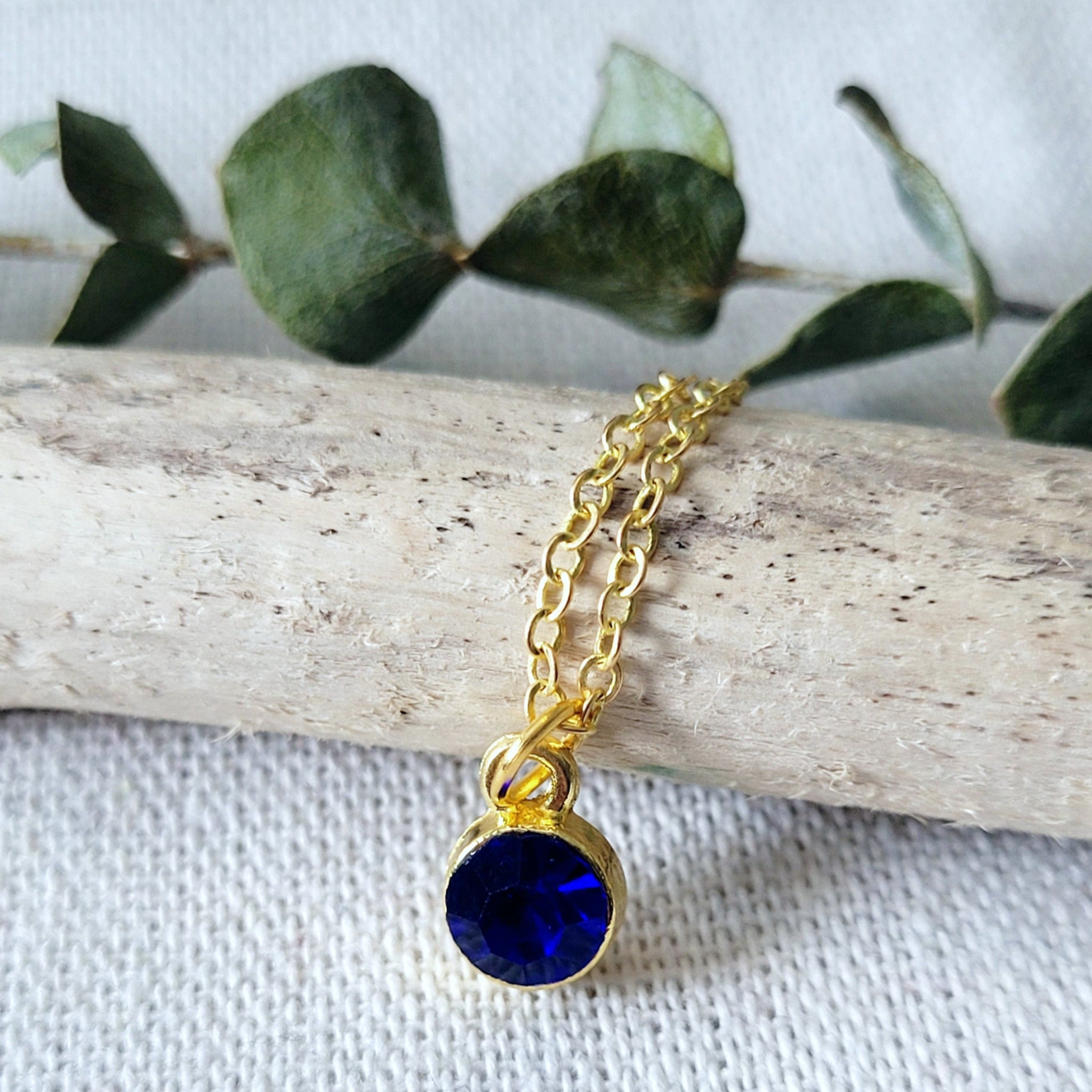 Dainty Sapphire Charm Necklace