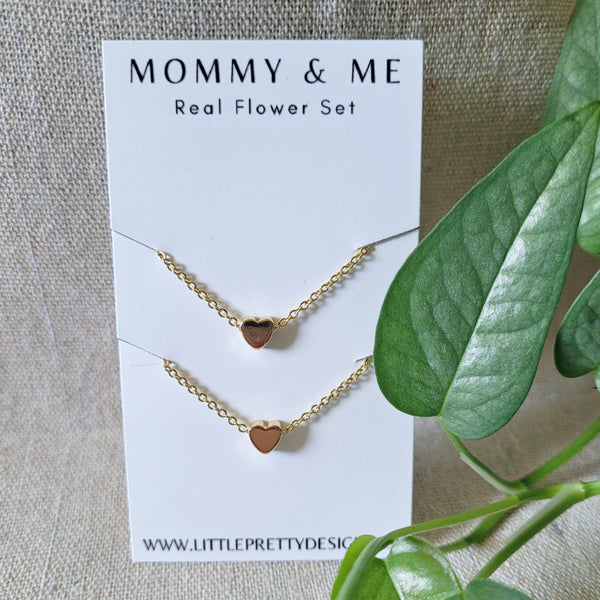 Mommy & Me Heart Necklace Set