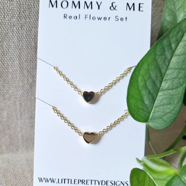 Mommy & Me Heart Necklace Set