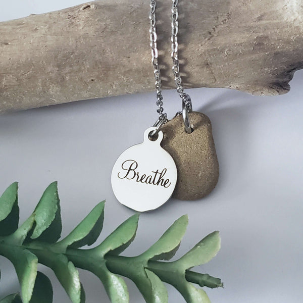 Breathe - Drilled Stone Necklace:Necklace:LittlePrettyDesigns
