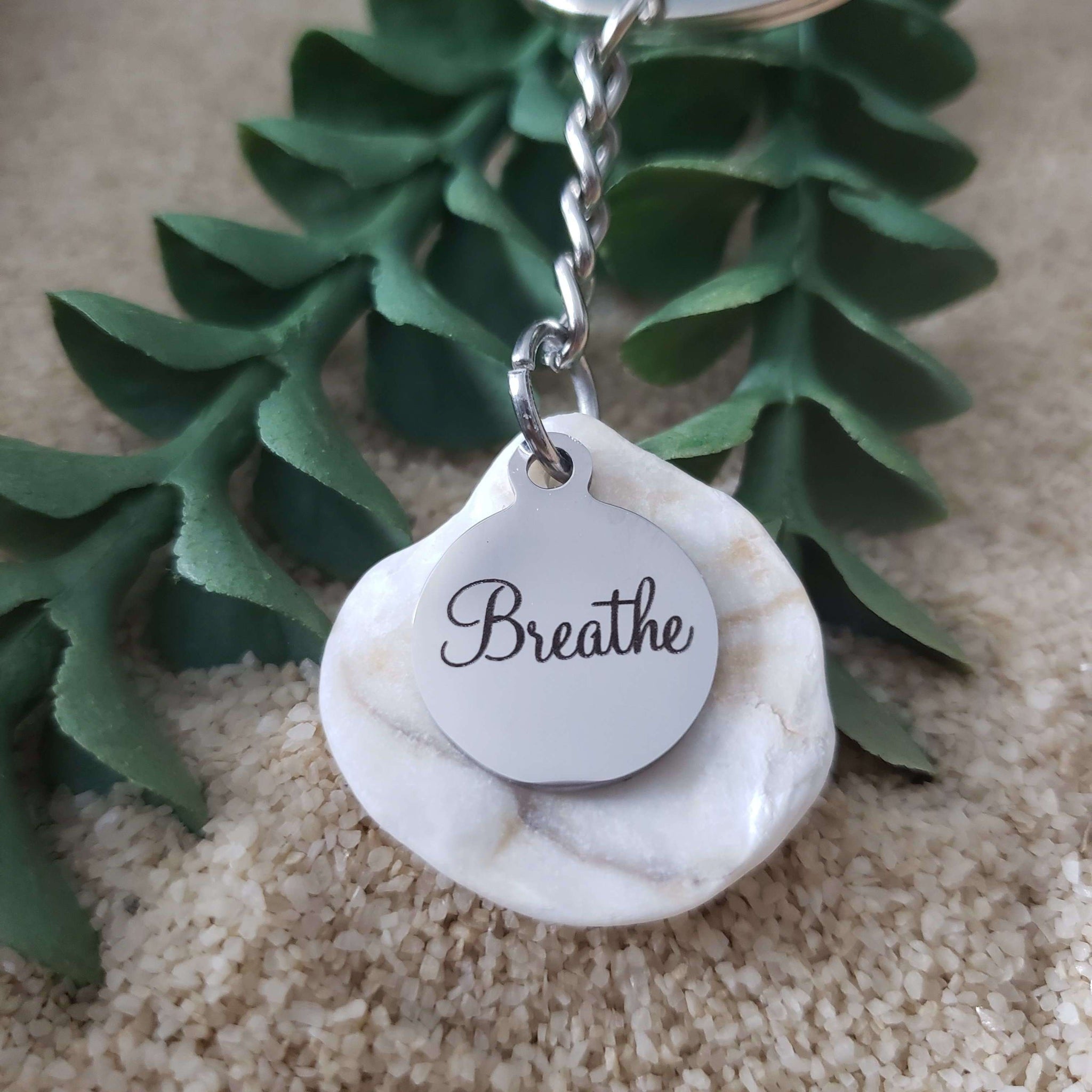 Breathe - Seashell Keychain:Keychains:LittlePrettyDesigns
