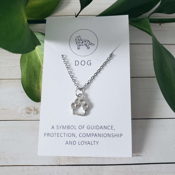 Dog Spirit Animal Silver Charm Necklace:Necklace:LittlePrettyDesigns