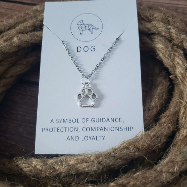 Dog Spirit Animal Silver Charm Necklace:Necklace:LittlePrettyDesigns