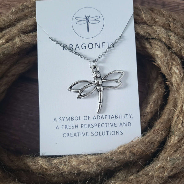 Dragonfly Spirit Animal Silver Charm Necklace:Necklace:LittlePrettyDesigns