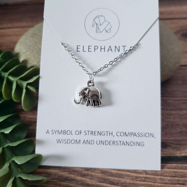 Elephant Spirit Animal Silver Charm Necklace:Necklace:LittlePrettyDesigns