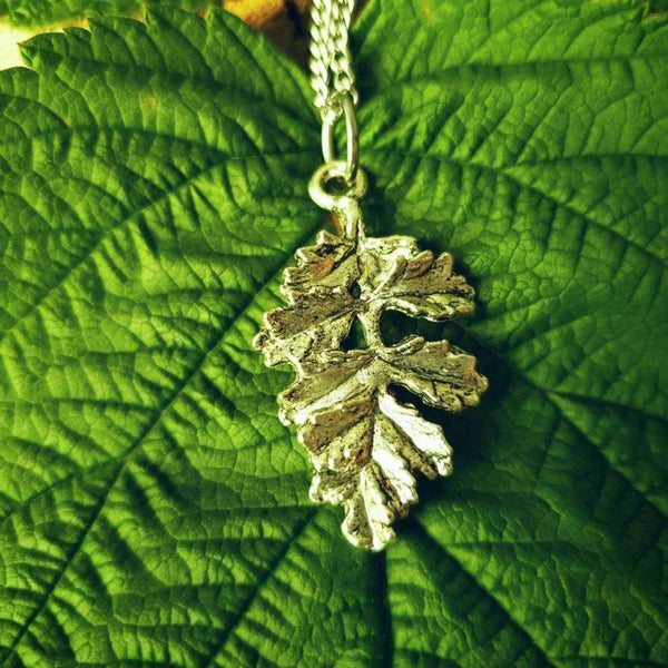 Fall Leaf Silver Charm Necklace::LittlePrettyDesigns
