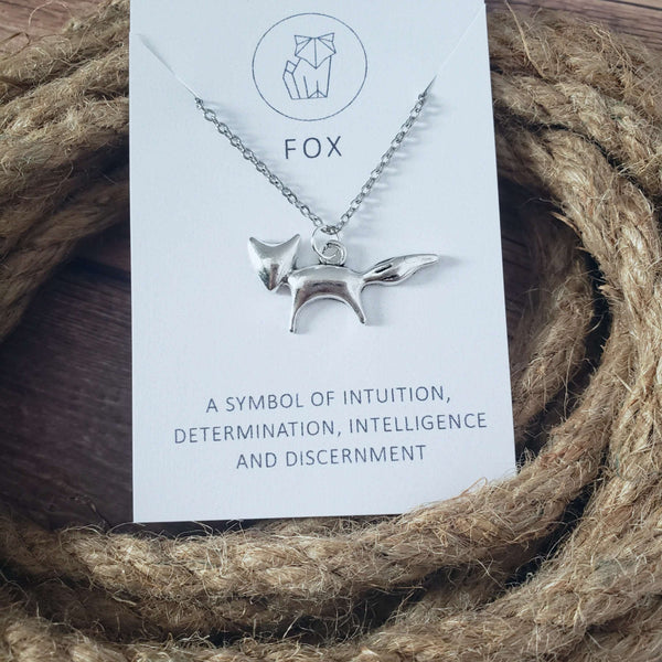 Fox Spirit Animal Silver Charm Necklace:Necklace:LittlePrettyDesigns