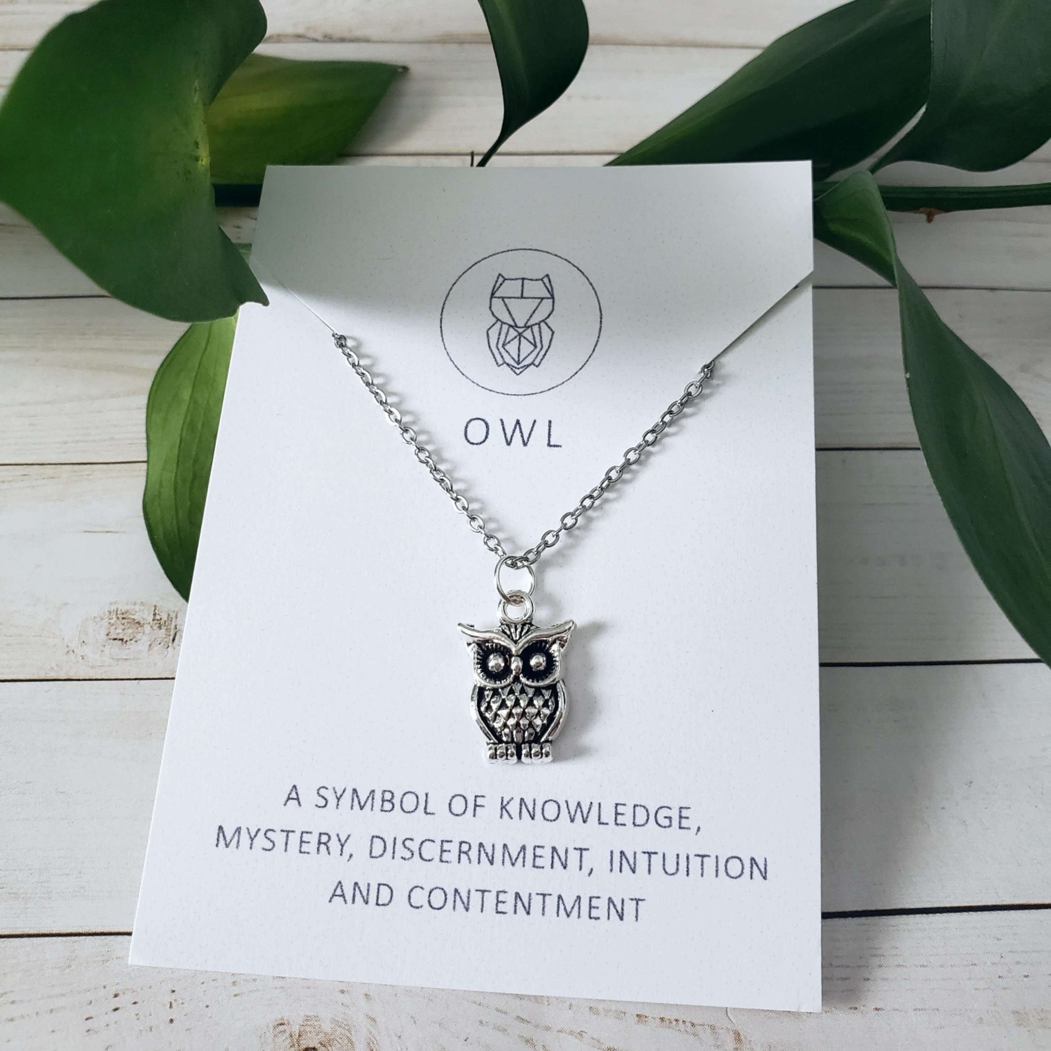 Owl Spirit Animal Silver Charm Necklace:Necklace:LittlePrettyDesigns