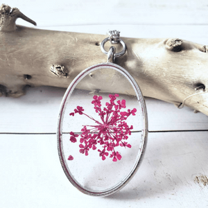Pink Queen Anne's Lace Necklace:Necklace:LittlePrettyDesigns