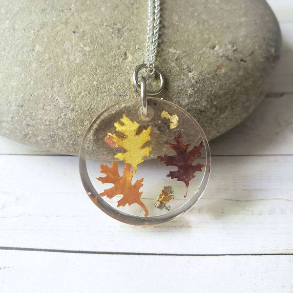 Pressed Fall Leaf Necklace::LittlePrettyDesigns