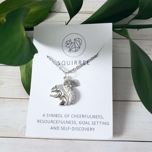 Squirrel Spirit Animal Silver Charm Necklace:Necklace:LittlePrettyDesigns